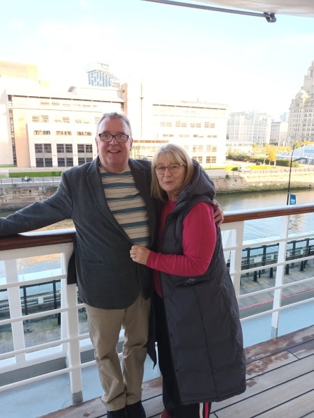 Mike and Kathryn onboard their cruise