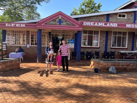 Dr Rebecca Nightingale with her family in Kenya