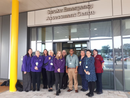 Staff outside the Stroke Emergency Assessment Centre 